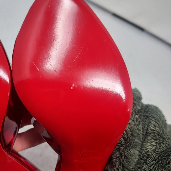 CHRISTIAN LOUBOUTIN Me Dolly Patent Leather Black Heel Sandal - Picture 12 of 16